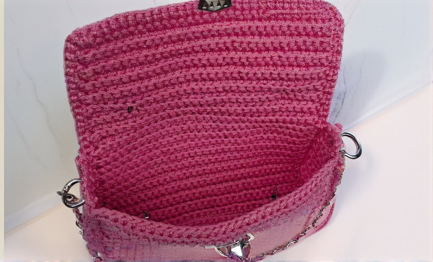 Handmade Crochet Bags (Azure Dream, Blushing Rose, Scarlet Luxe)