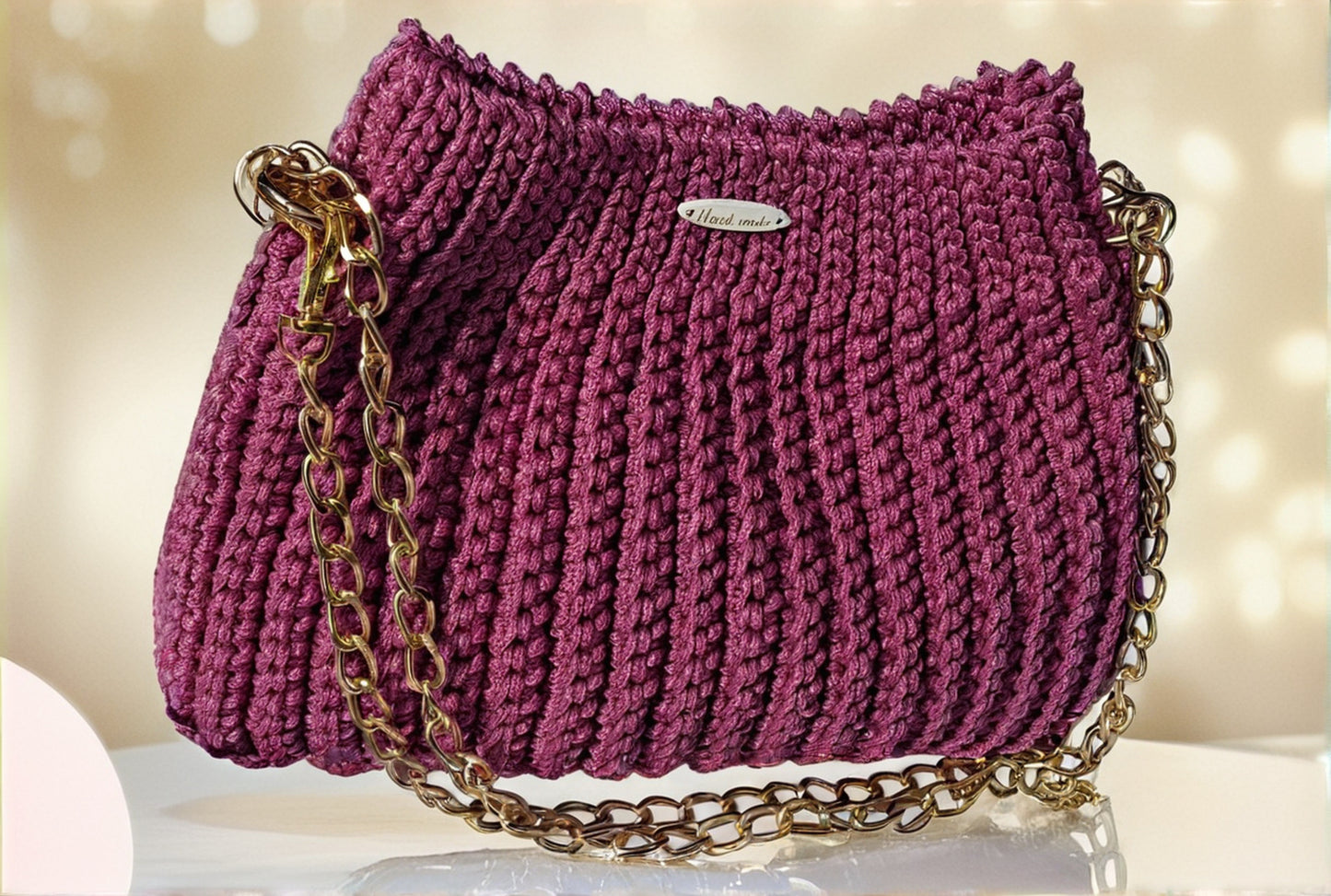 Ebony Dusk & Blush Whisper handmade Crochet Bag