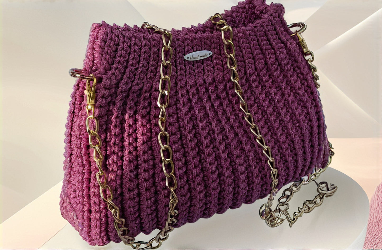 Ebony Dusk & Blush Whisper handmade Crochet Bag